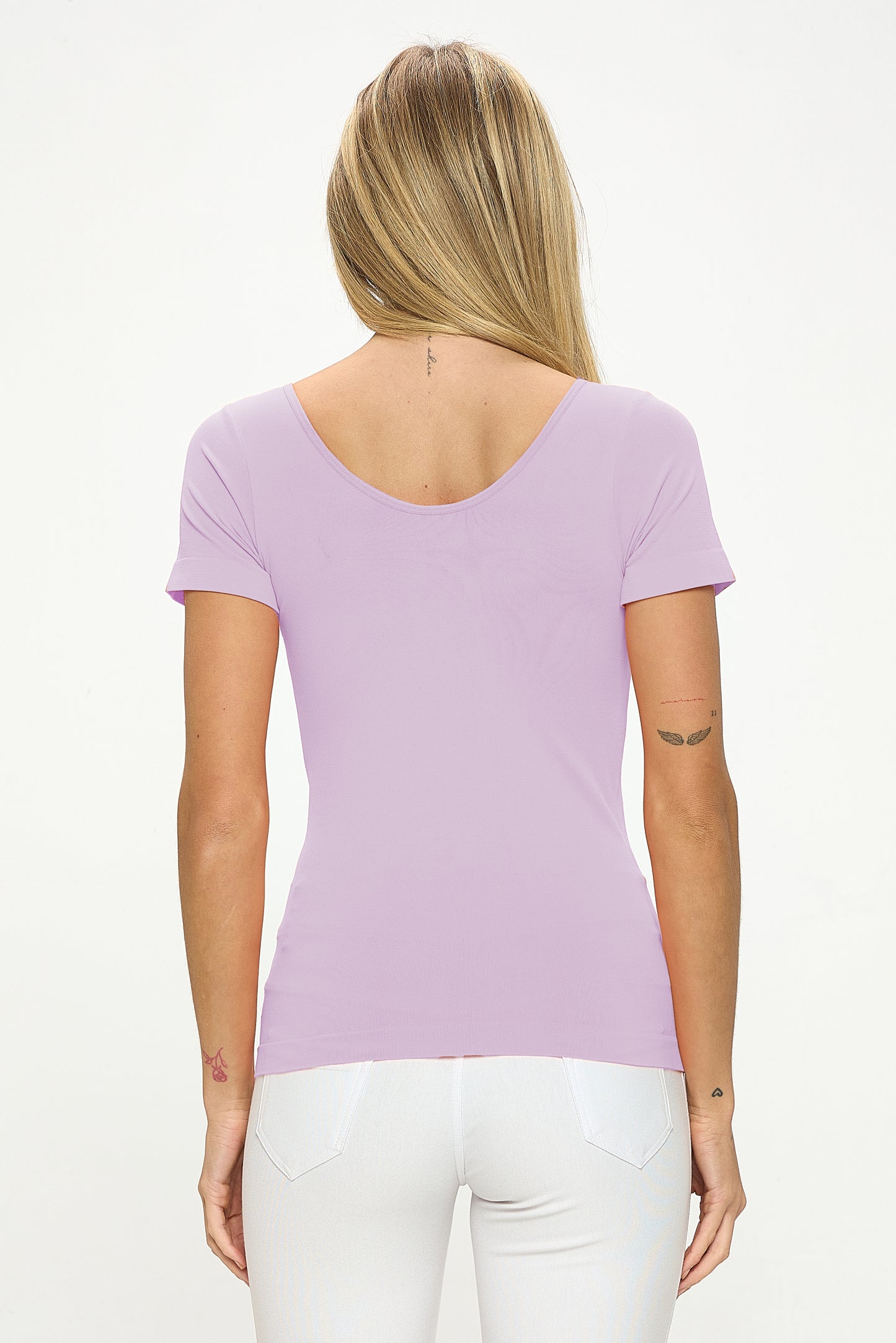 Women's Seamless Reversible V-Neck Short Sleeve Top