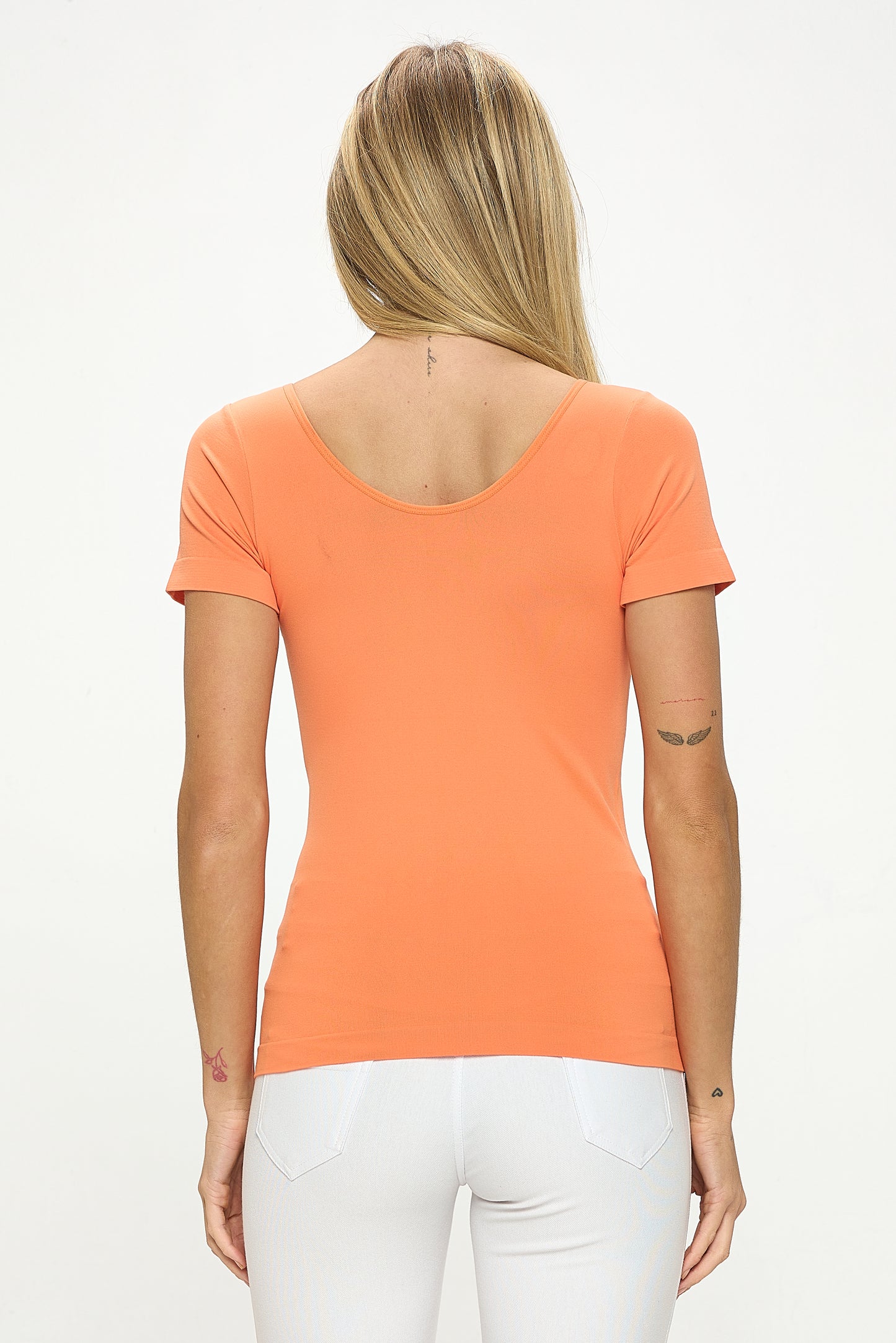Women's Seamless Reversible V-Neck Short Sleeve Top