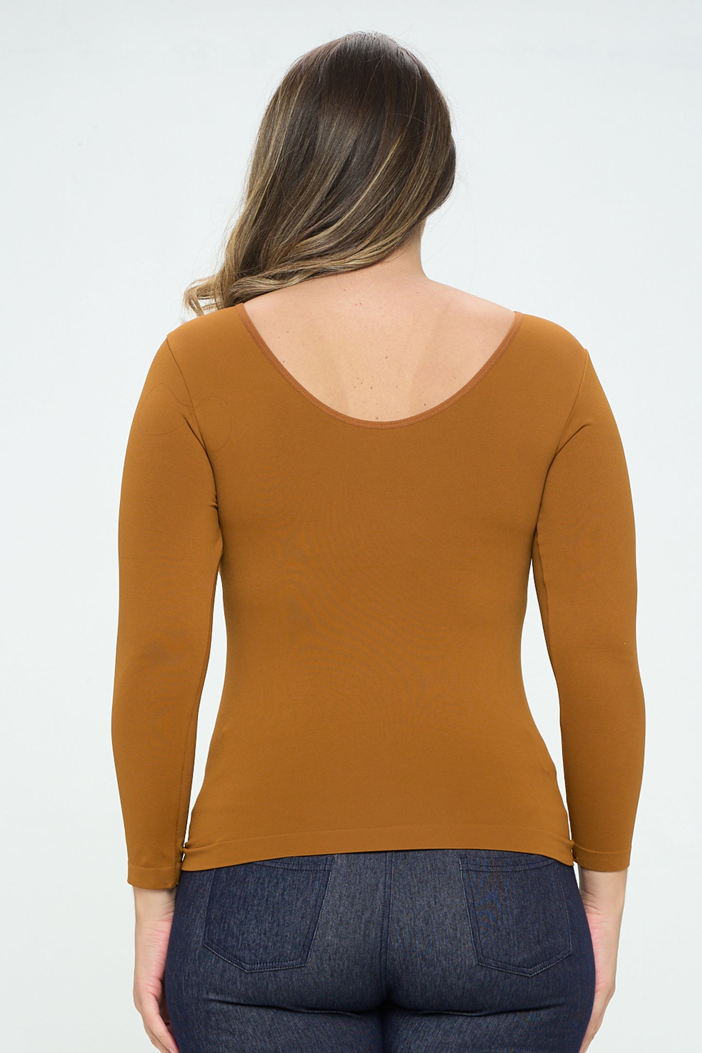 Women's Seamless Reversible V-Neck Long Sleeve Top