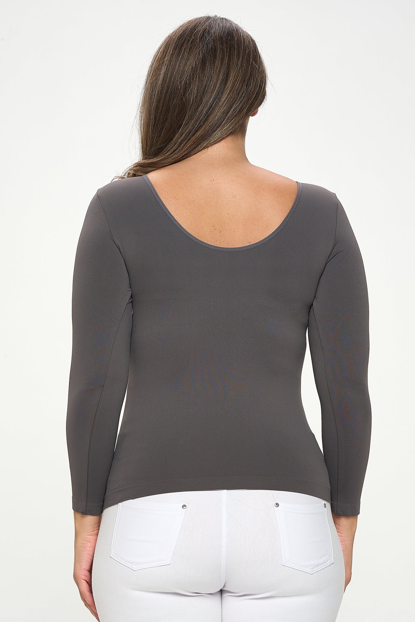 Women's Seamless Reversible V-Neck Long Sleeve Top