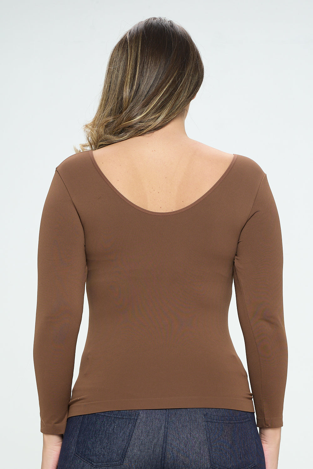 Women's Seamless Reversible V-Neck Long Sleeve Top