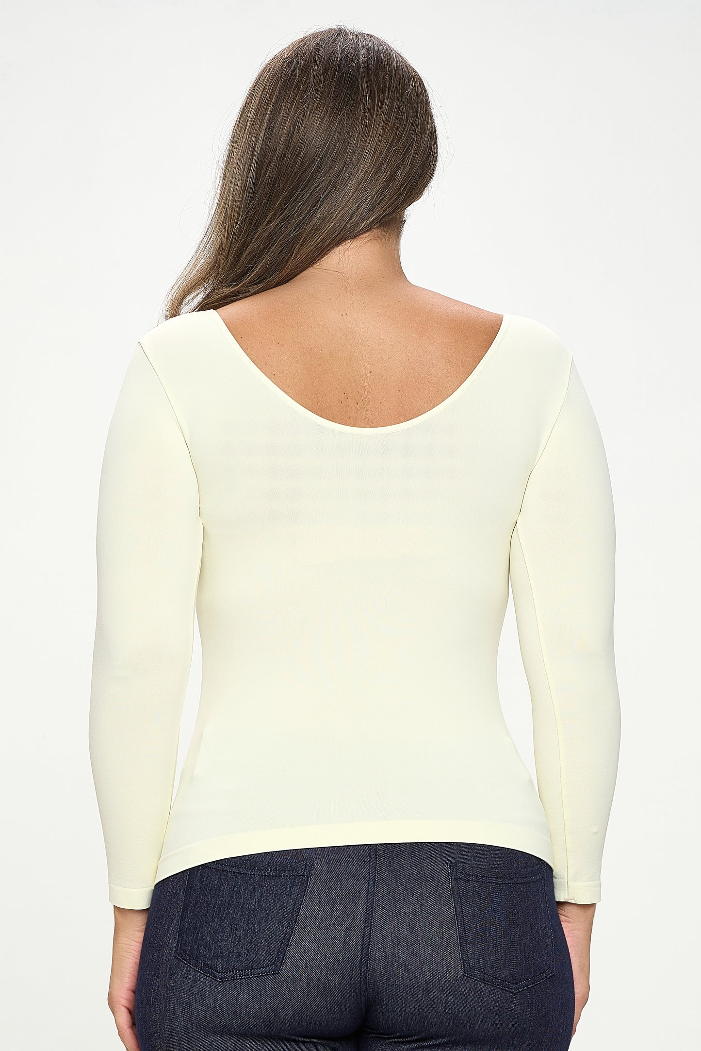Women's Seamless Reversible V-Neck Long Sleeve Top