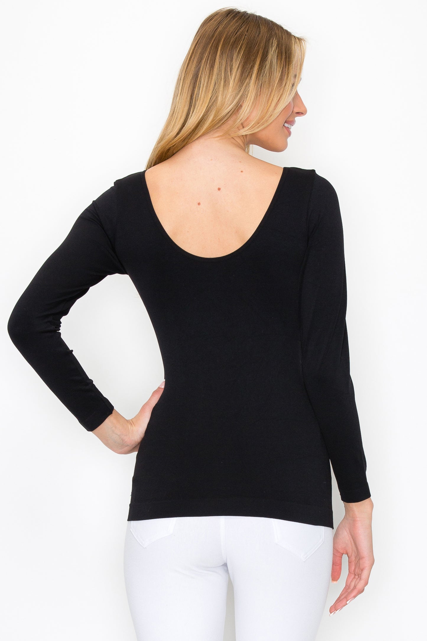 Women's Seamless Reversible V-Neck Long Sleeve Top
