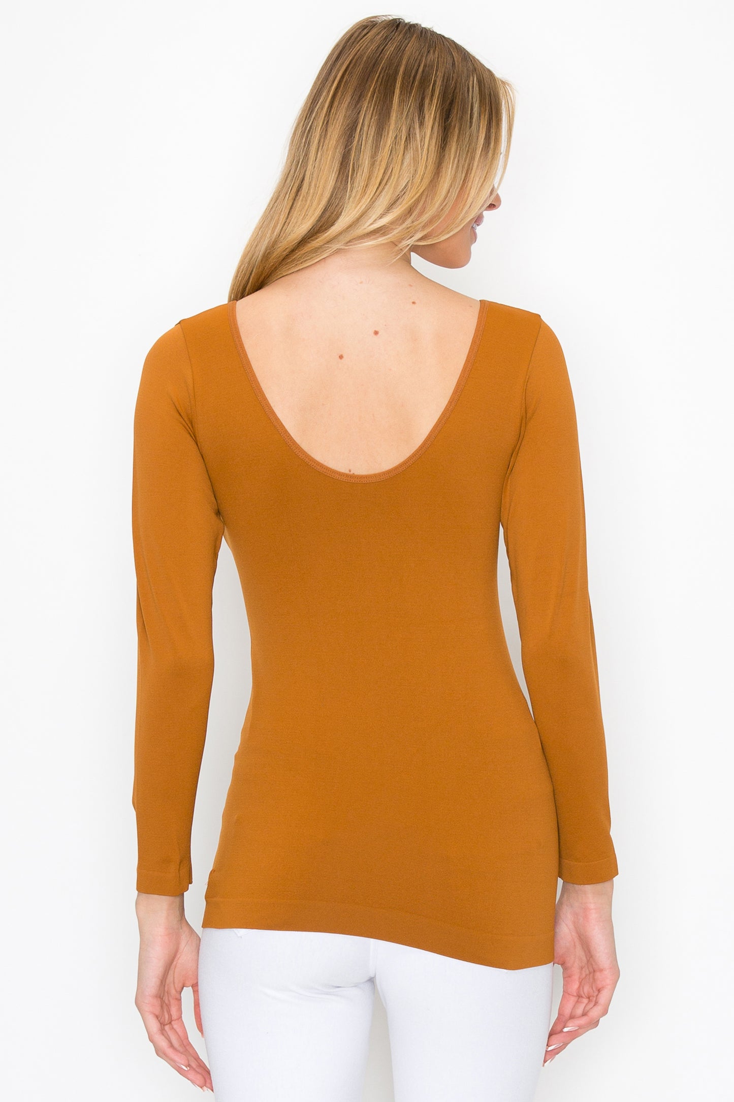 Women's Seamless Reversible V-Neck Long Sleeve Top