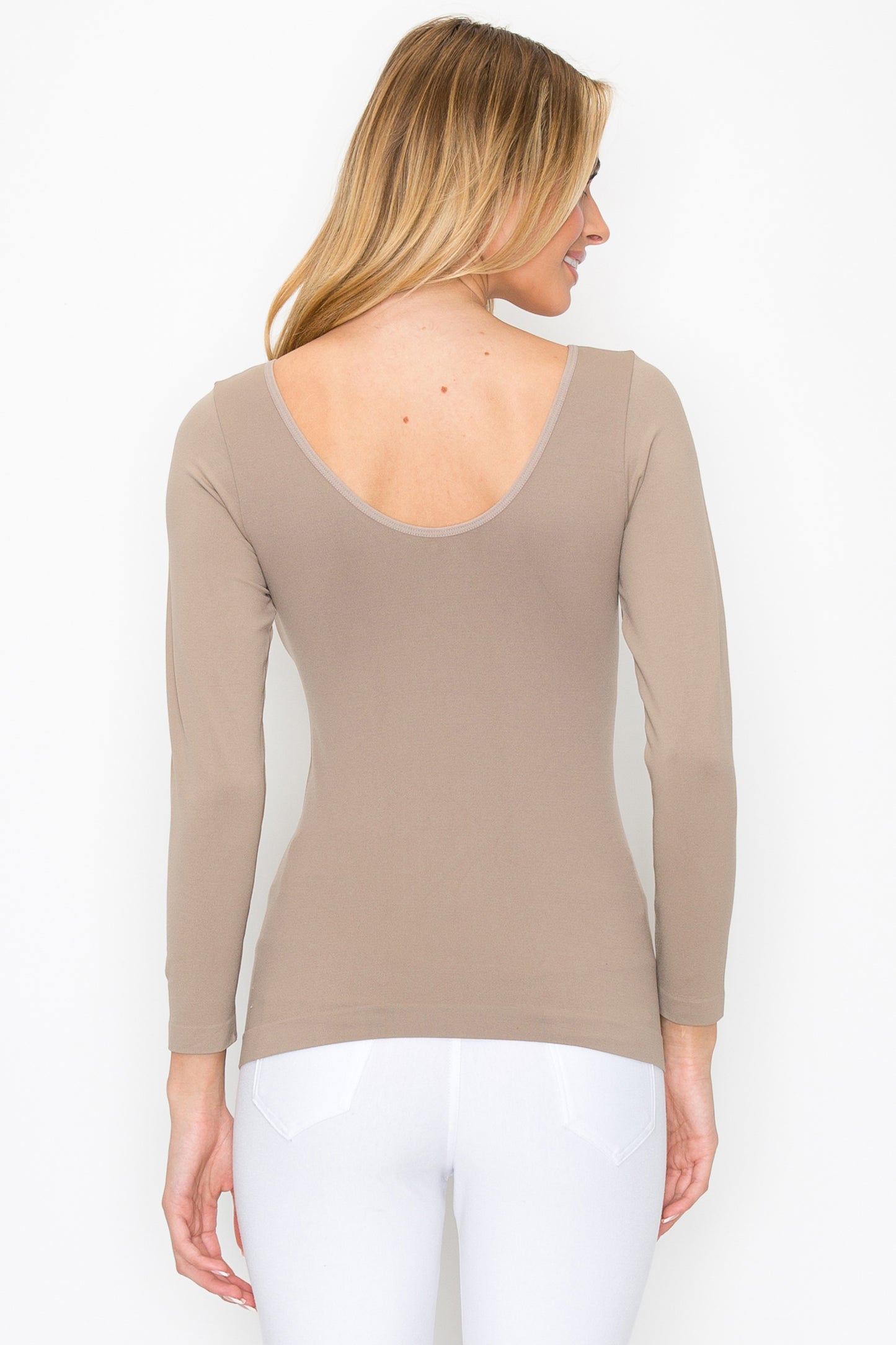Women's Seamless Reversible V-Neck Long Sleeve Top