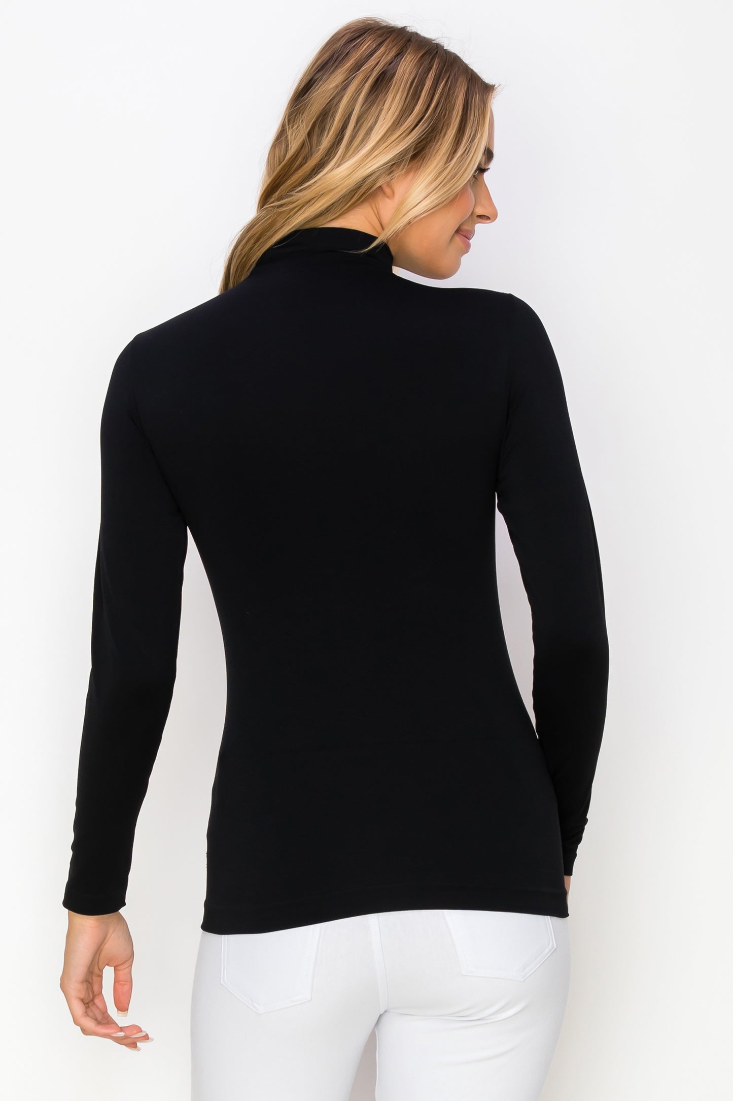 Women's Bare Essential Seamless Mock Neck Long Sleeve Top
