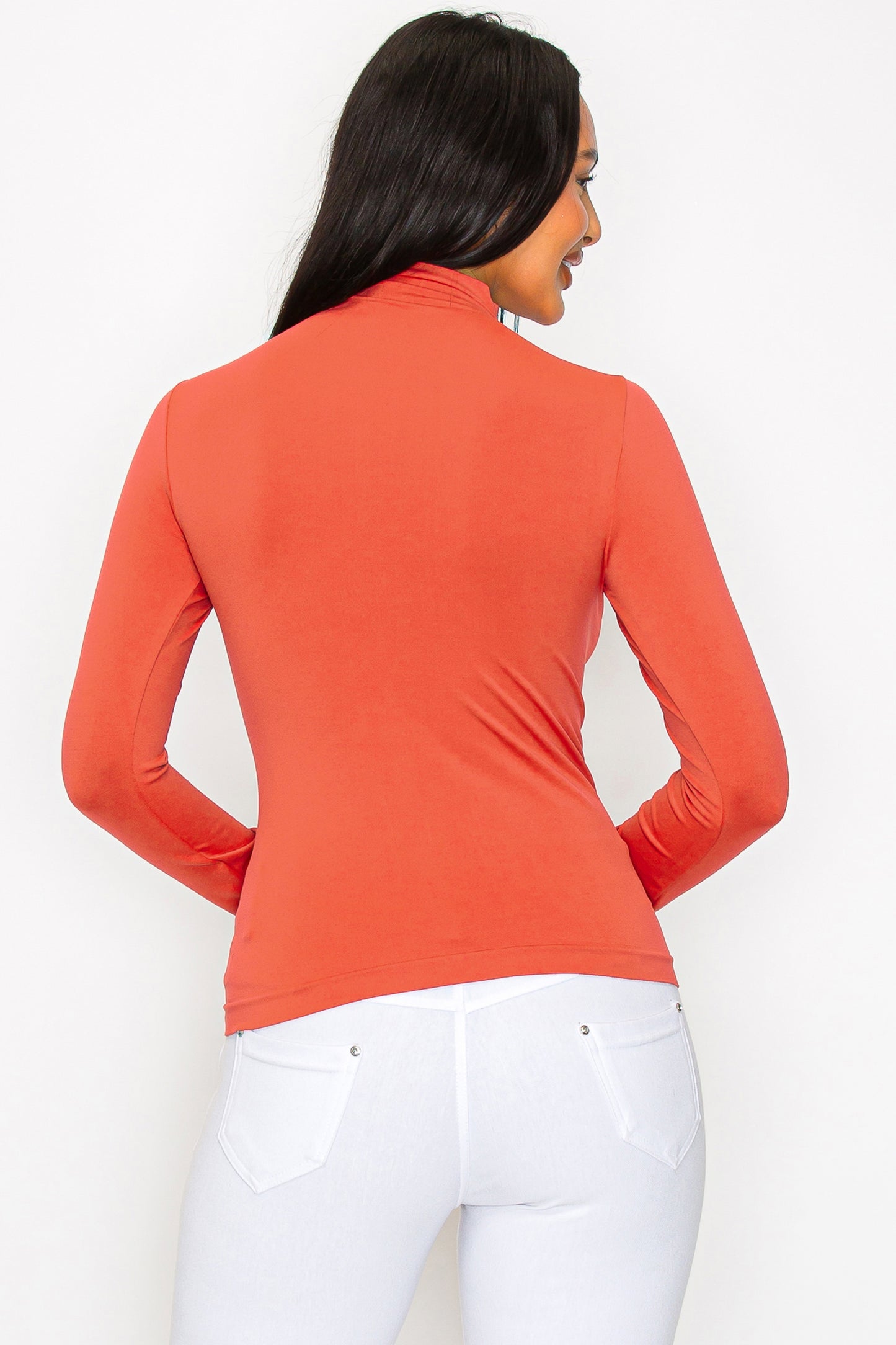 Women's Bare Essential Seamless Mock Neck Long Sleeve Top