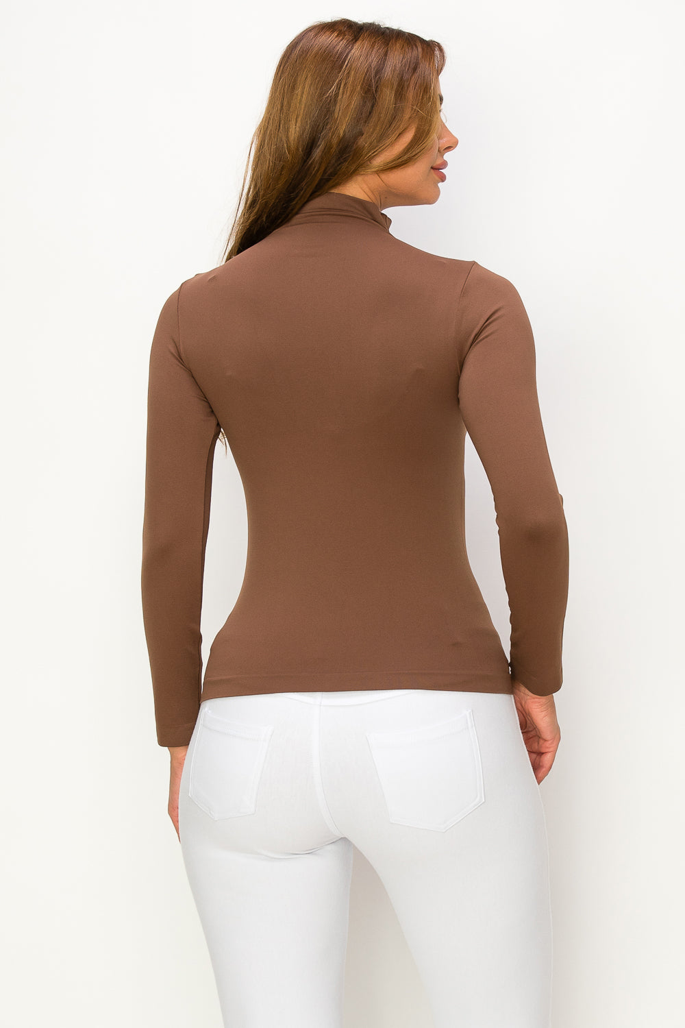 Women's Bare Essential Seamless Mock Neck Long Sleeve Top