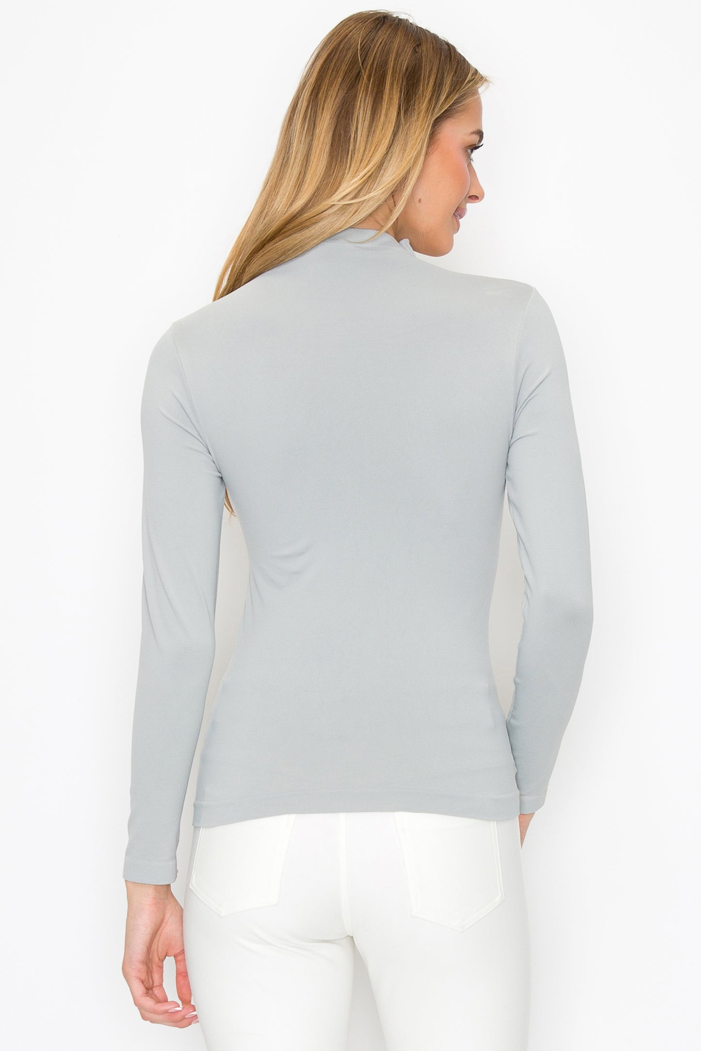Women's Bare Essential Seamless Mock Neck Long Sleeve Top