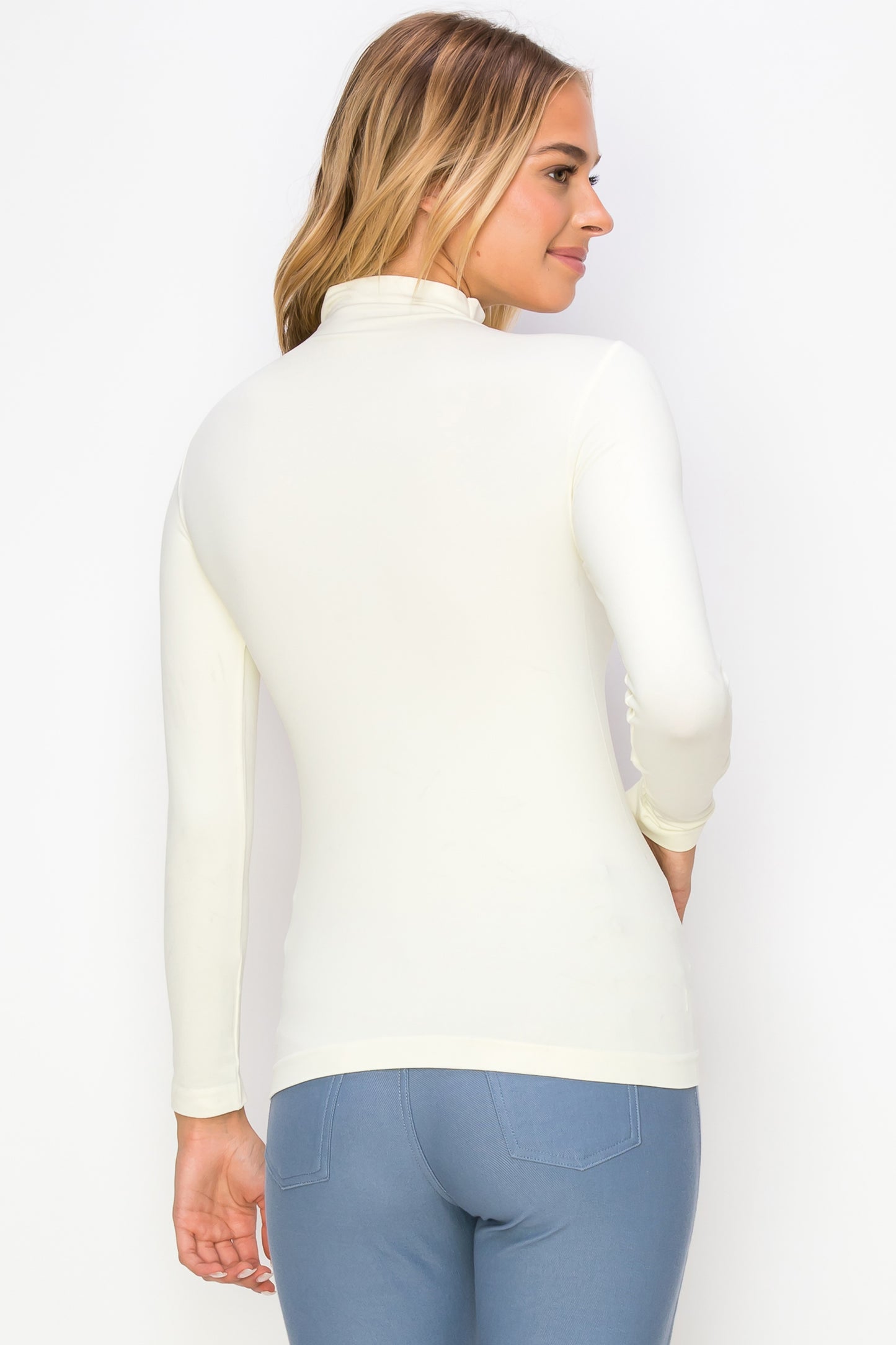 Women's Bare Essential Seamless Mock Neck Long Sleeve Top