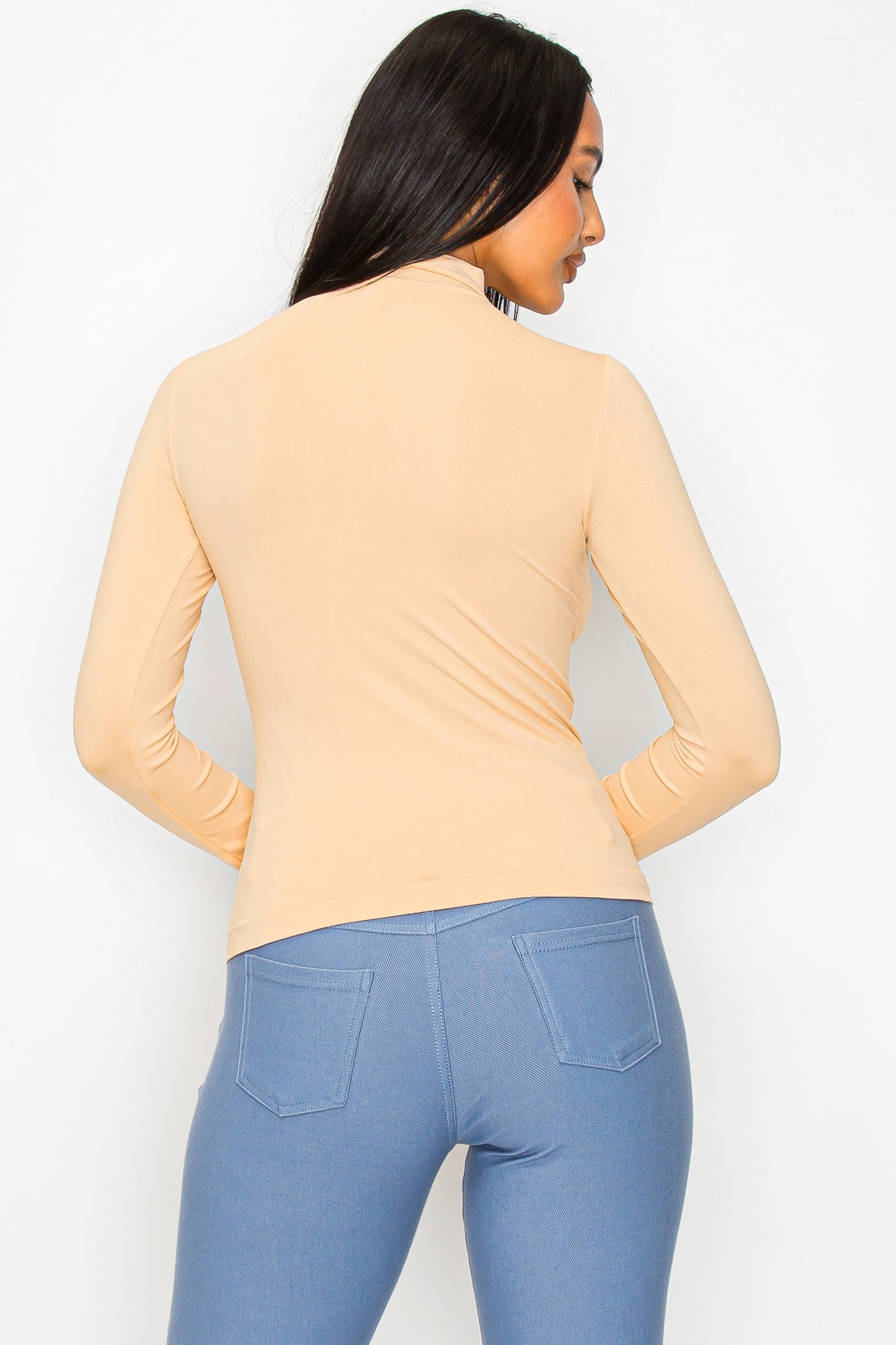 Women's Bare Essential Seamless Mock Neck Long Sleeve Top