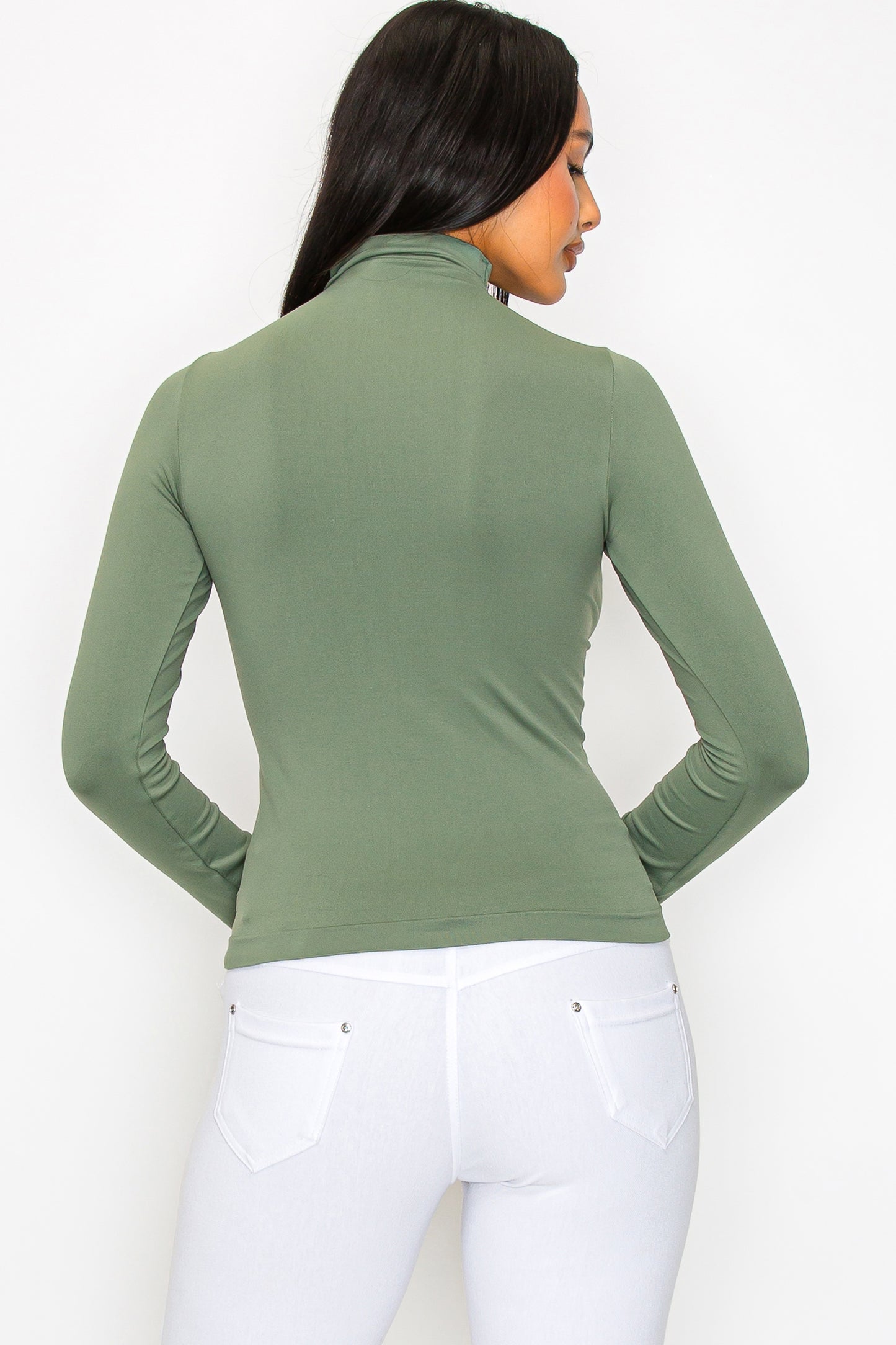 Women's Bare Essential Seamless Mock Neck Long Sleeve Top