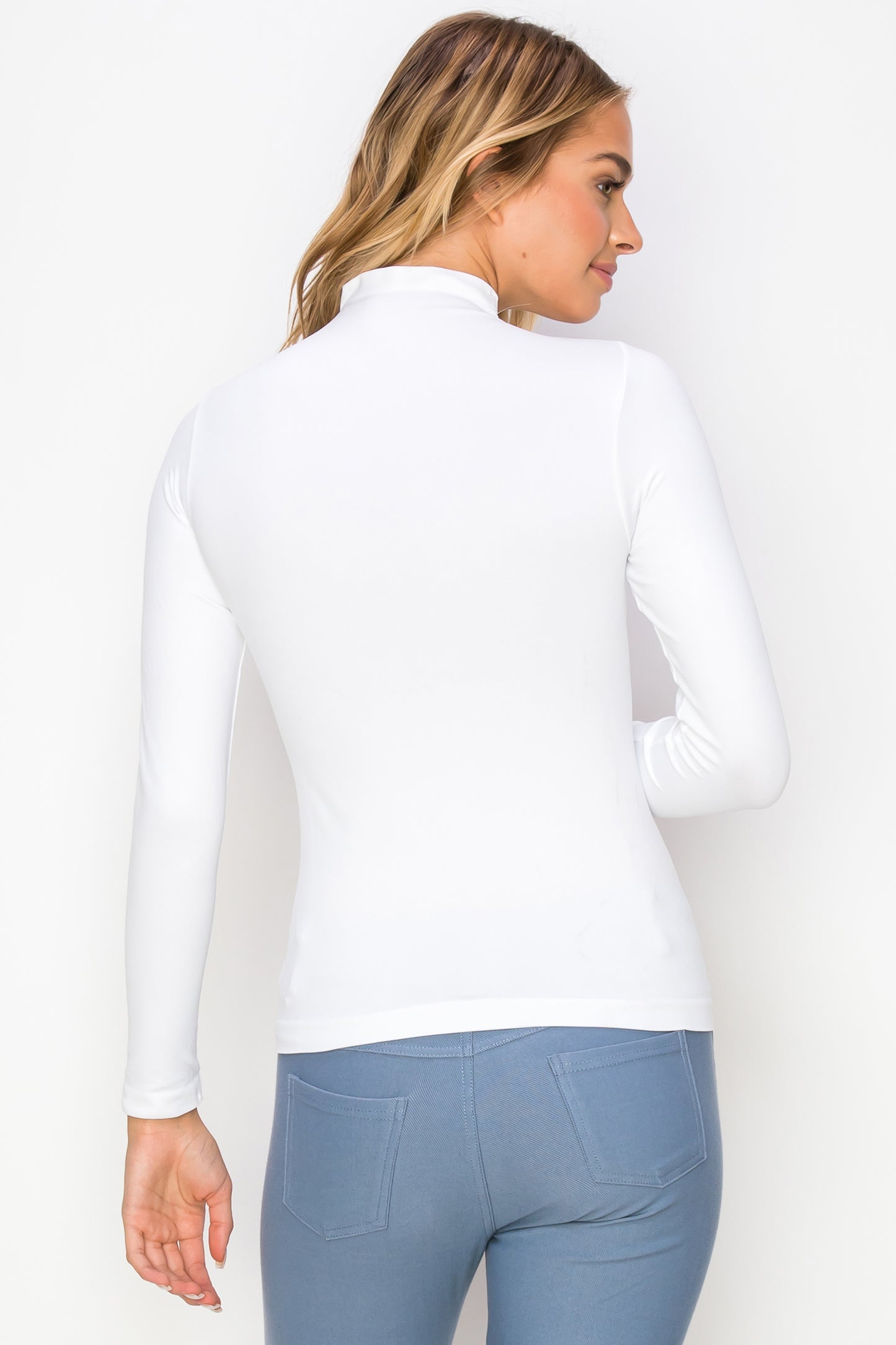 Women's Bare Essential Seamless Mock Neck Long Sleeve Top