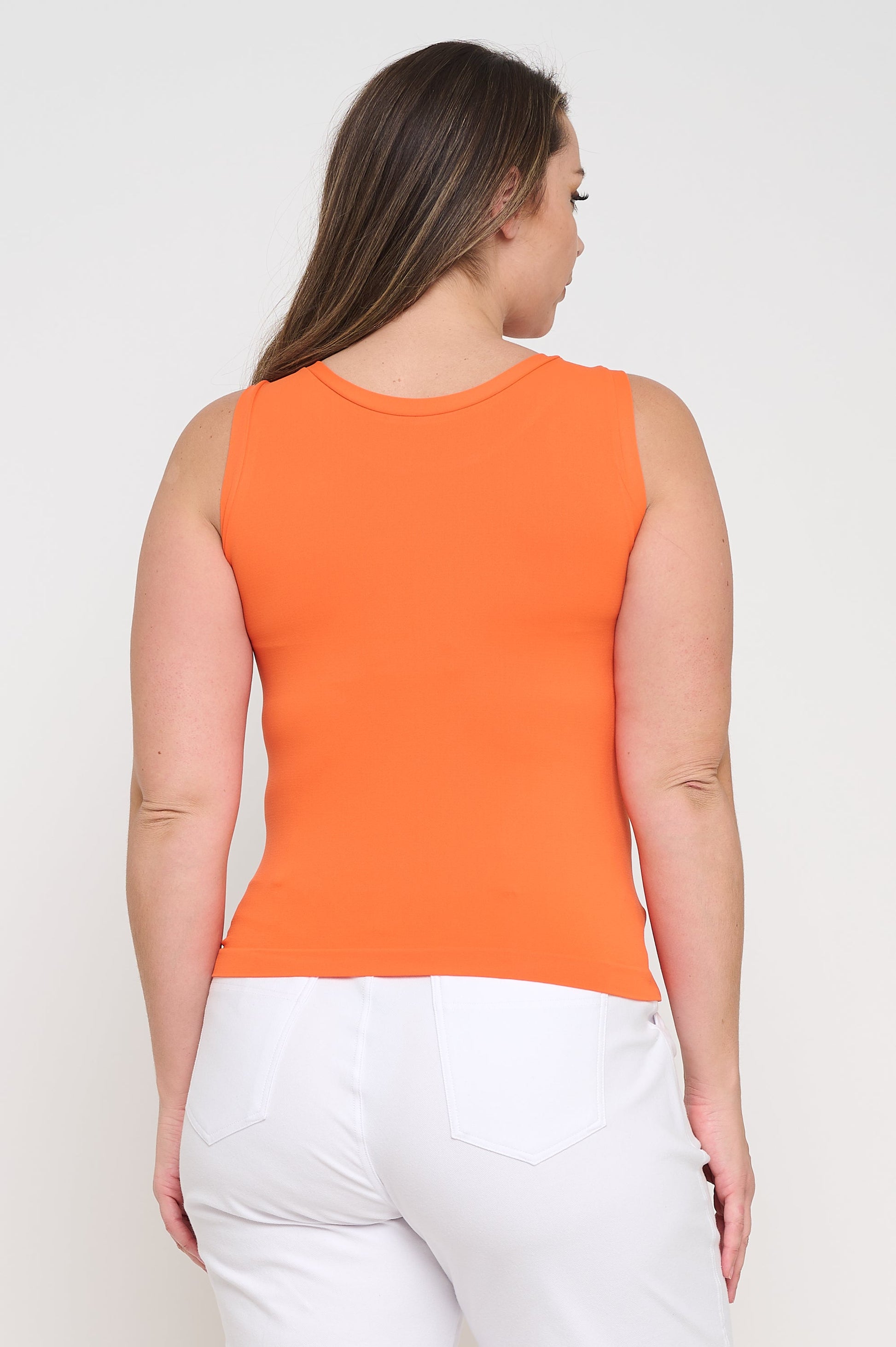 Grey High-Low Reversible Neckline Seamless Tank Top