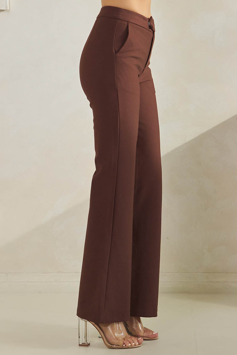 Women's Ponte Pants with Inner Side Opening - Yelete