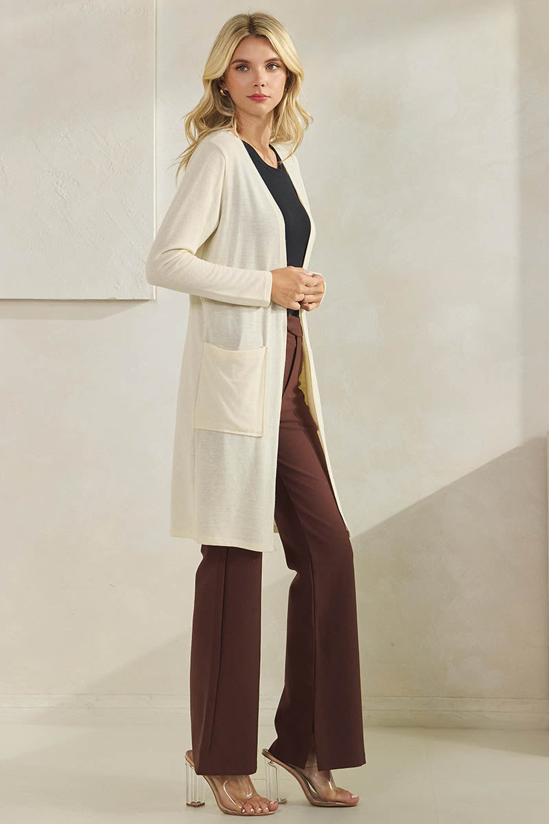 Women's Ponte Pants with Inner Side Opening - Yelete