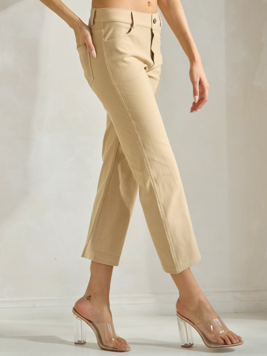 Women's Classic Solid Straight Leg Crop Jeggings - Yelete