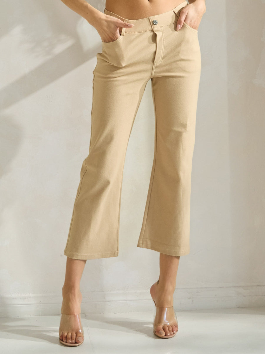 Women's Classic Solid Straight Leg Crop Jeggings - Yelete