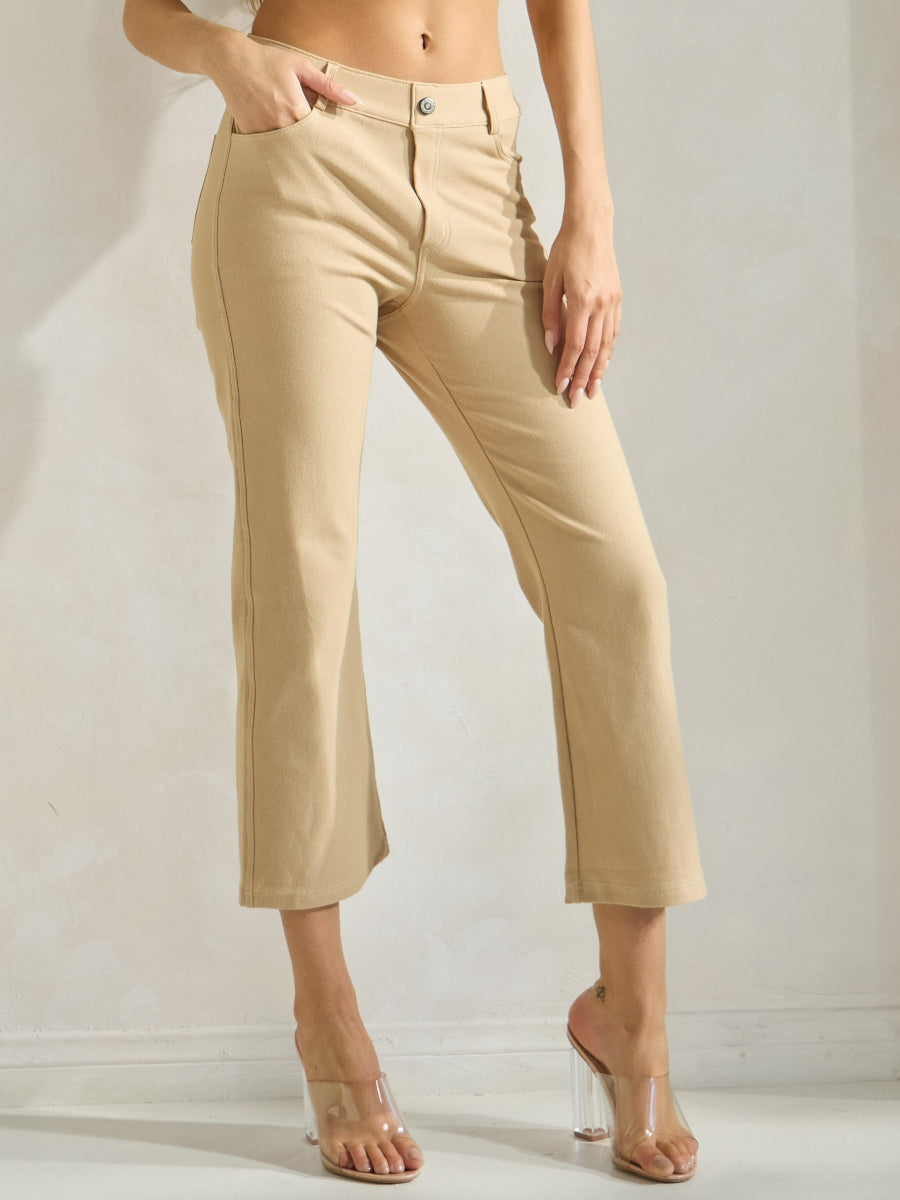Women's Classic Solid Straight Leg Crop Jeggings - Yelete