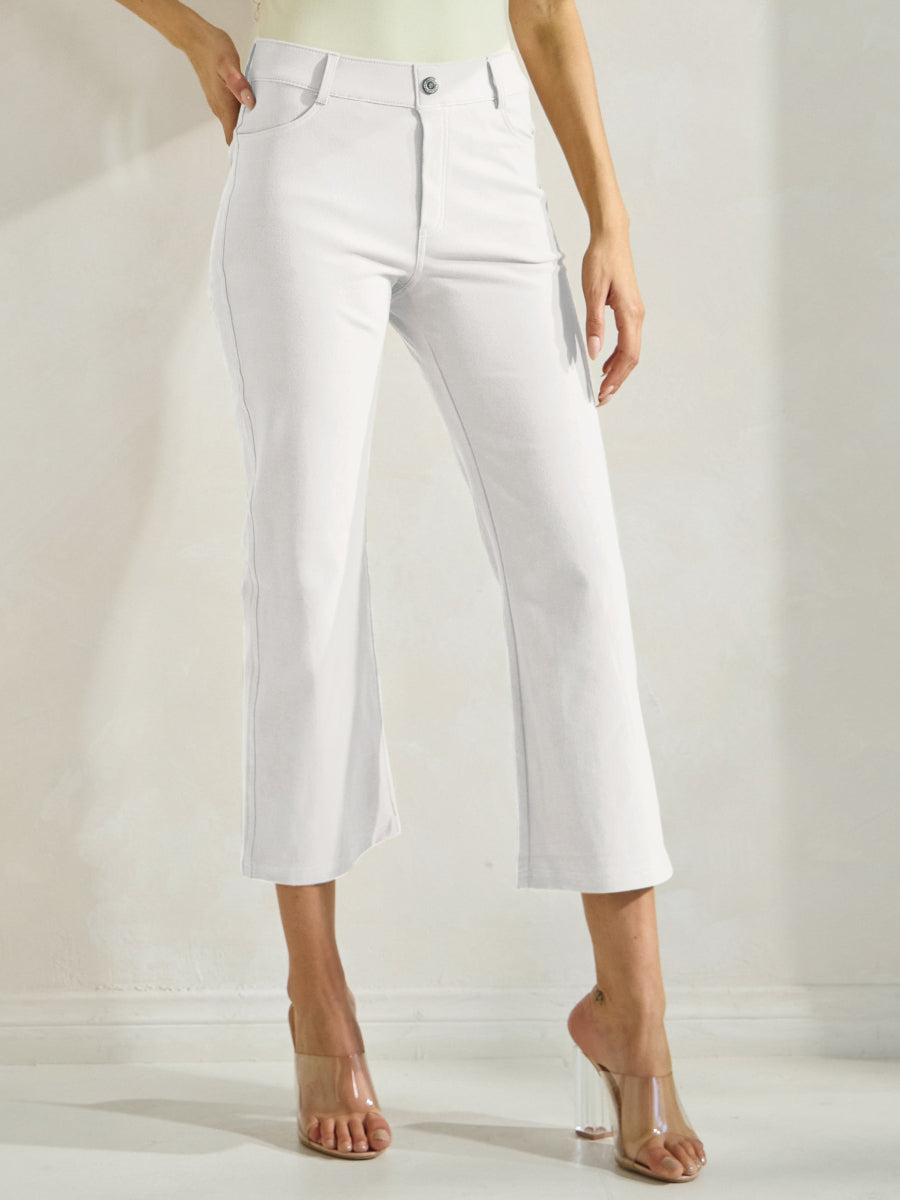 Women's Classic Solid Straight Leg Crop Jeggings - Yelete