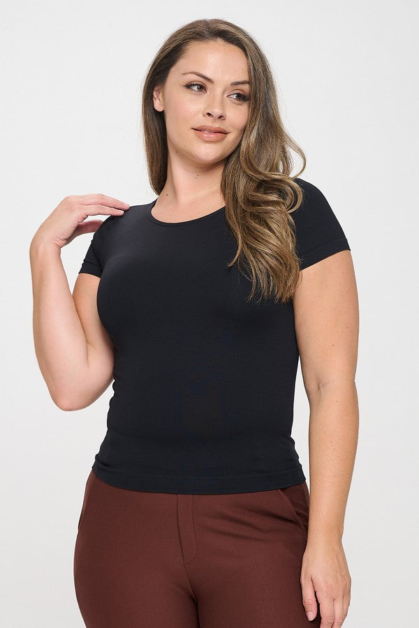Women's Seamless Crew Neck Short Sleeve Top - Yelete