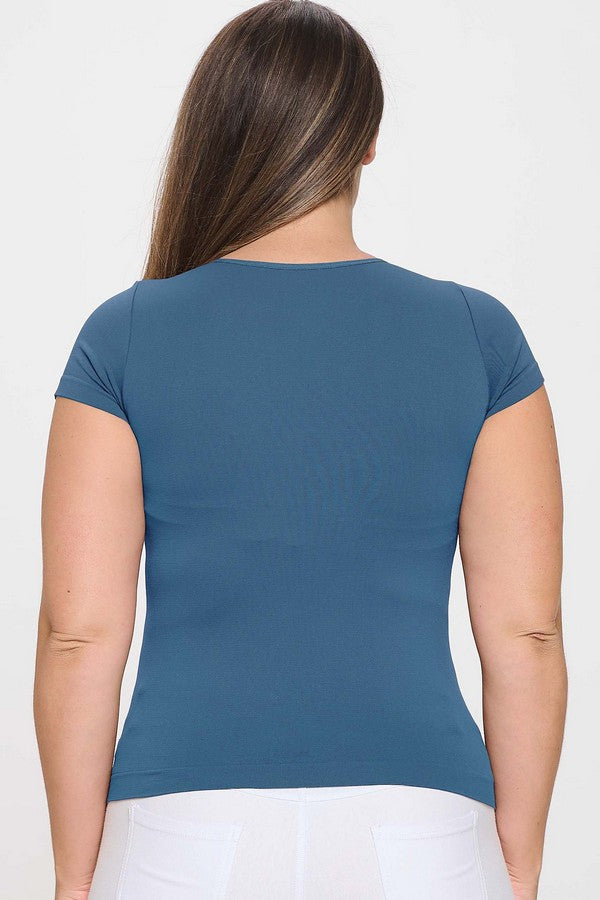 Women's Seamless Crew Neck Short Sleeve Top - Yelete