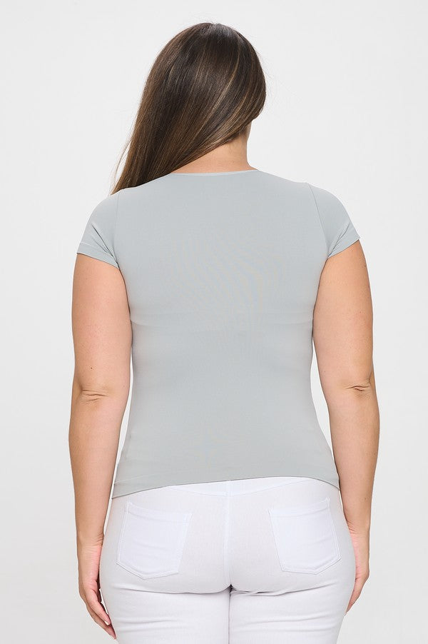 Women's Seamless Crew Neck Short Sleeve Top - Yelete