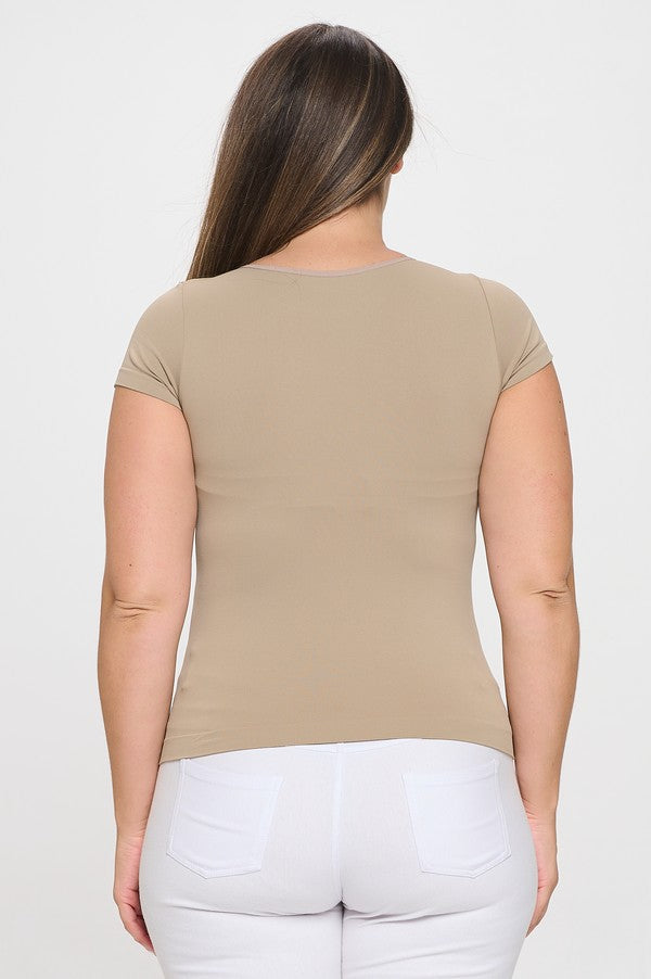 Women's Seamless Crew Neck Short Sleeve Top - Yelete