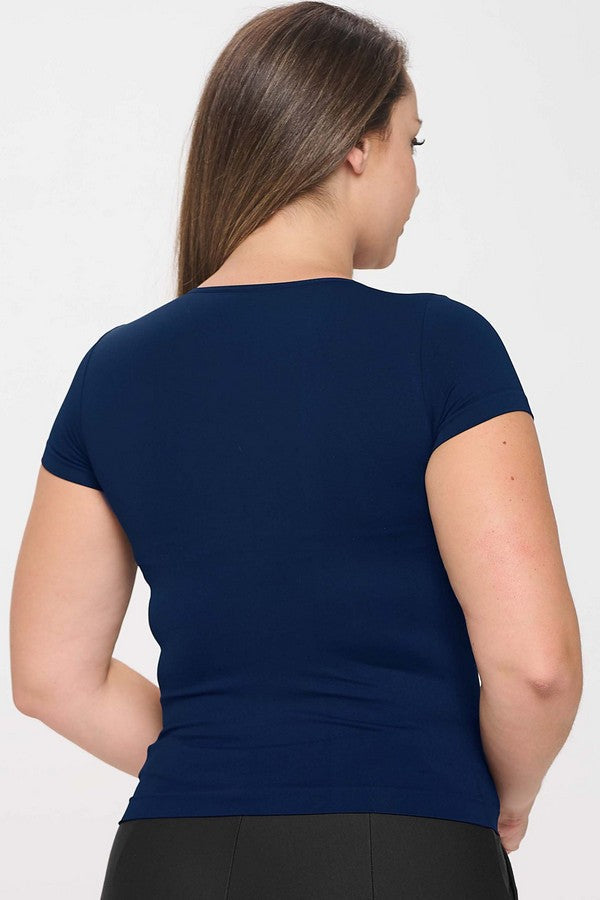 Women's Seamless Crew Neck Short Sleeve Top - Yelete