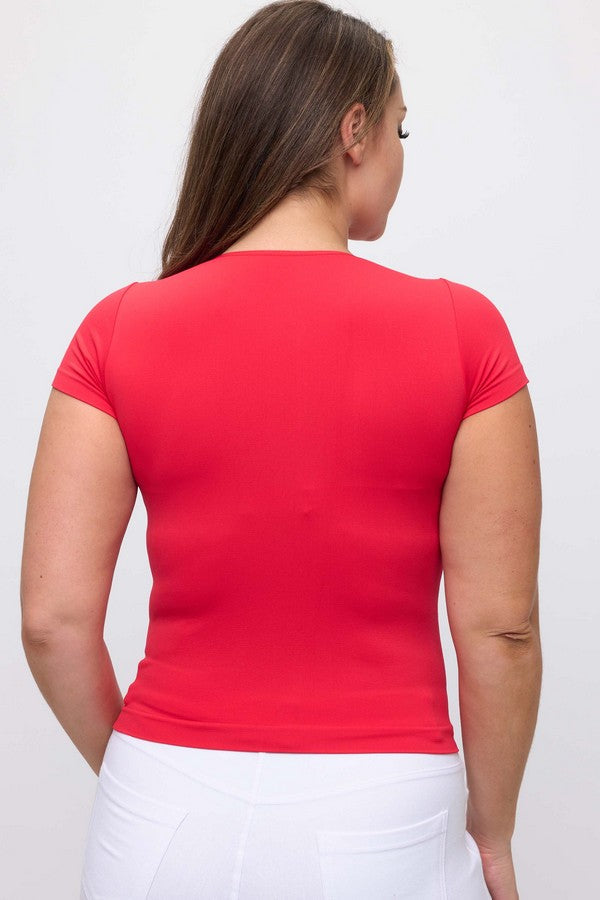 Women's Seamless Crew Neck Short Sleeve Top - Yelete