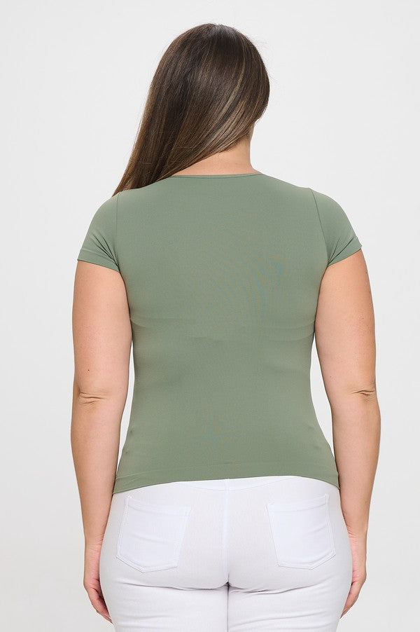 Women's Seamless Crew Neck Short Sleeve Top - Yelete