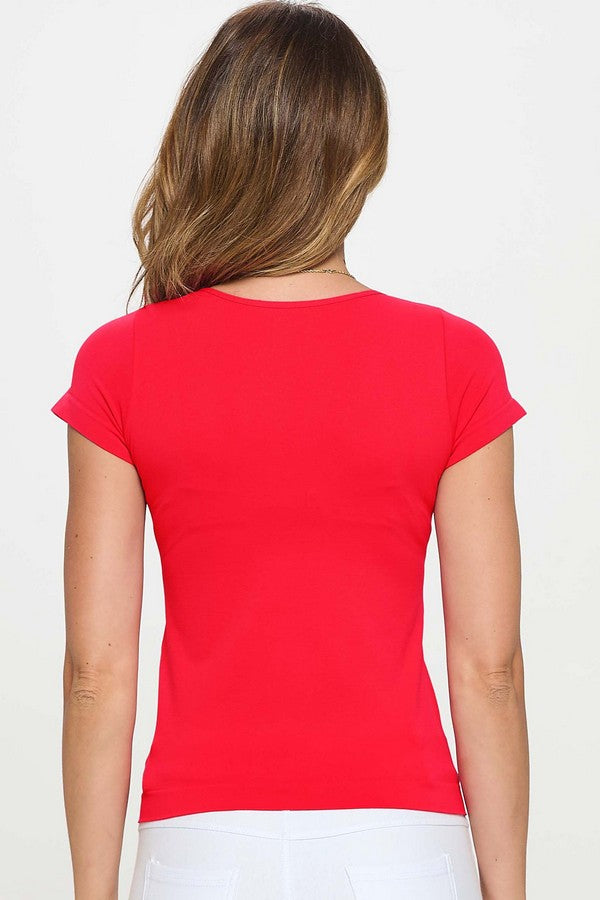Women's Seamless Crew Neck Short Sleeve Top - Yelete