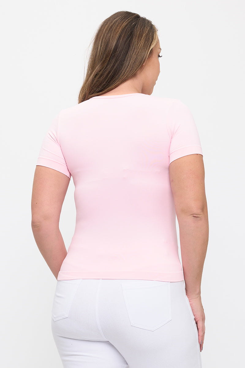 Women's Seamless Scoop Neck Short Sleeve Top