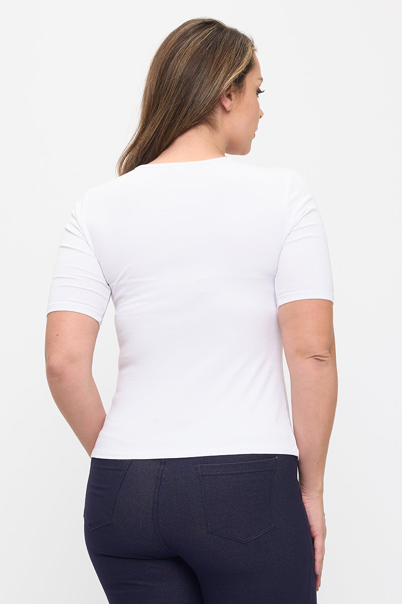 Women's Seamless Scoop Neck Short Sleeve Top