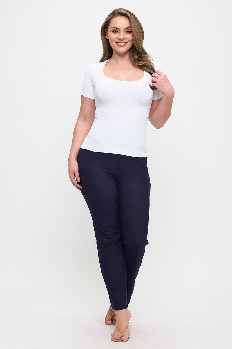 Women's Seamless Scoop Neck Short Sleeve Top