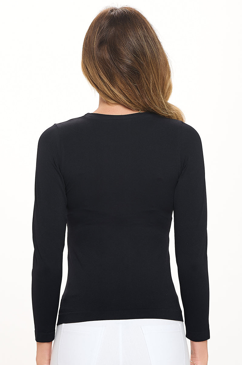 Women's Seamless Round Neck Long Sleeve Top