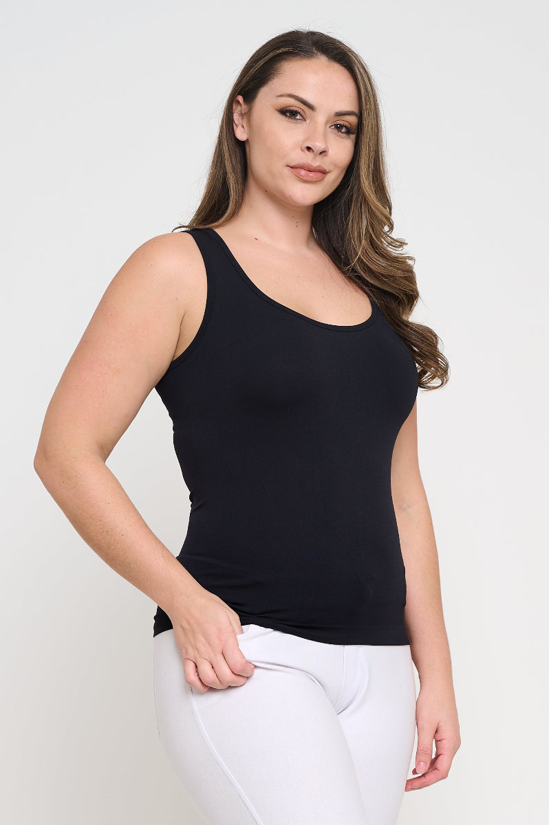 Women's U Neck Solid Seamless Tank - Yelete
