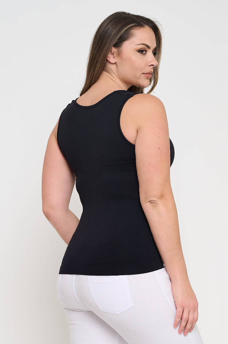 Women's U Neck Solid Seamless Tank - Yelete
