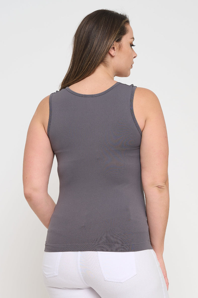Women's U Neck Solid Seamless Tank - Yelete