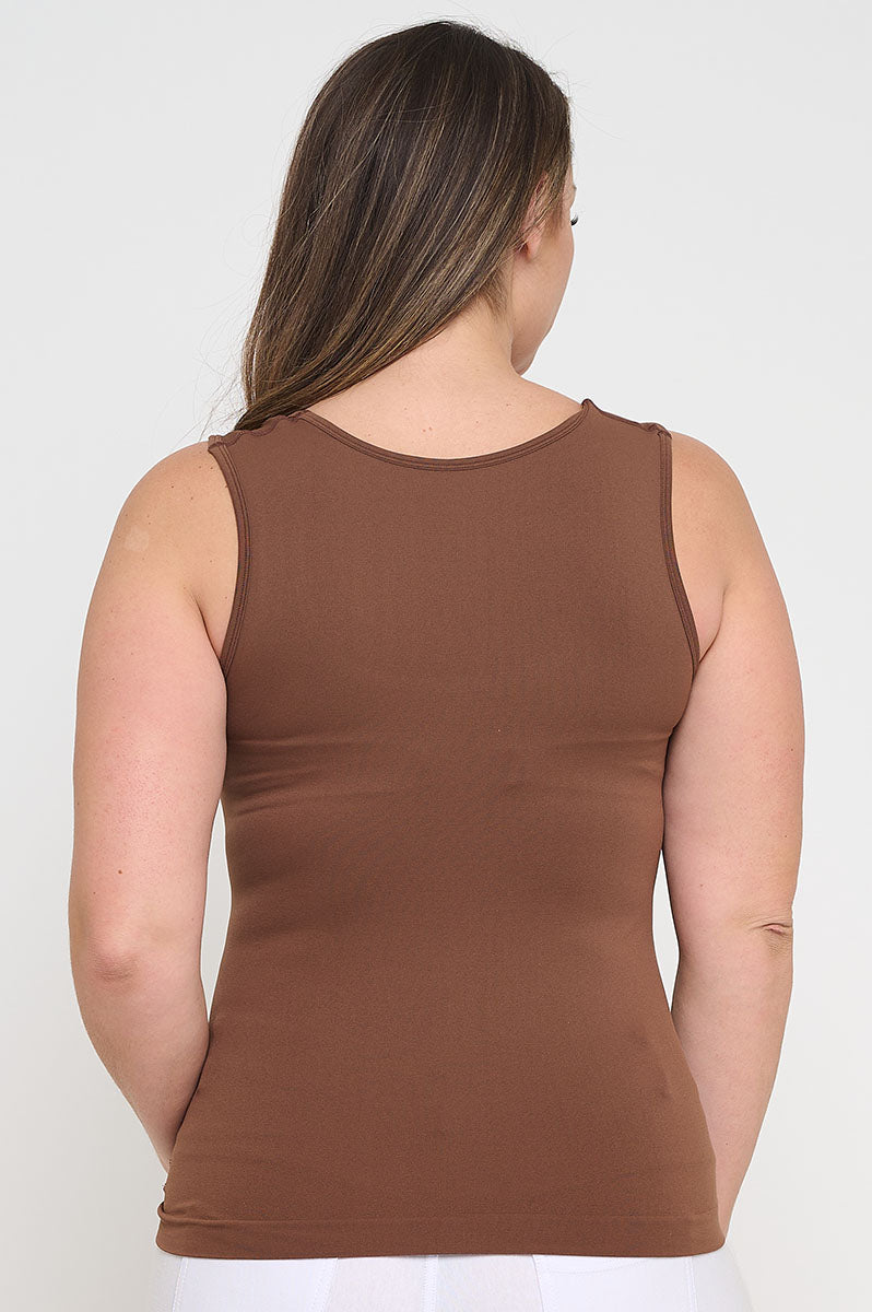 Women's U Neck Solid Seamless Tank - Yelete