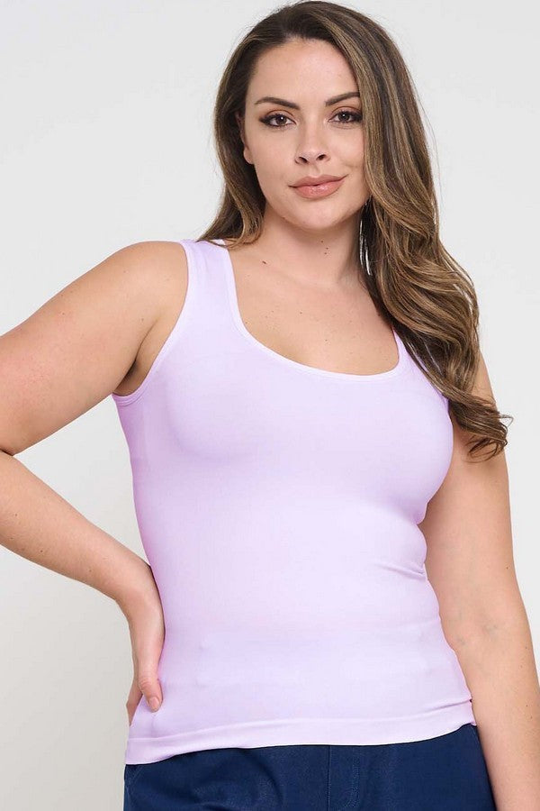 Women's U Neck Solid Seamless Tank - Yelete
