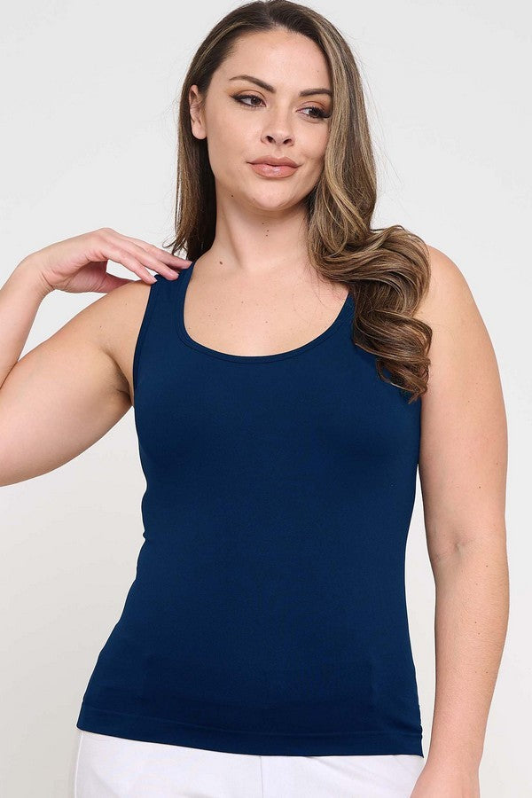 Women's U Neck Solid Seamless Tank - Yelete