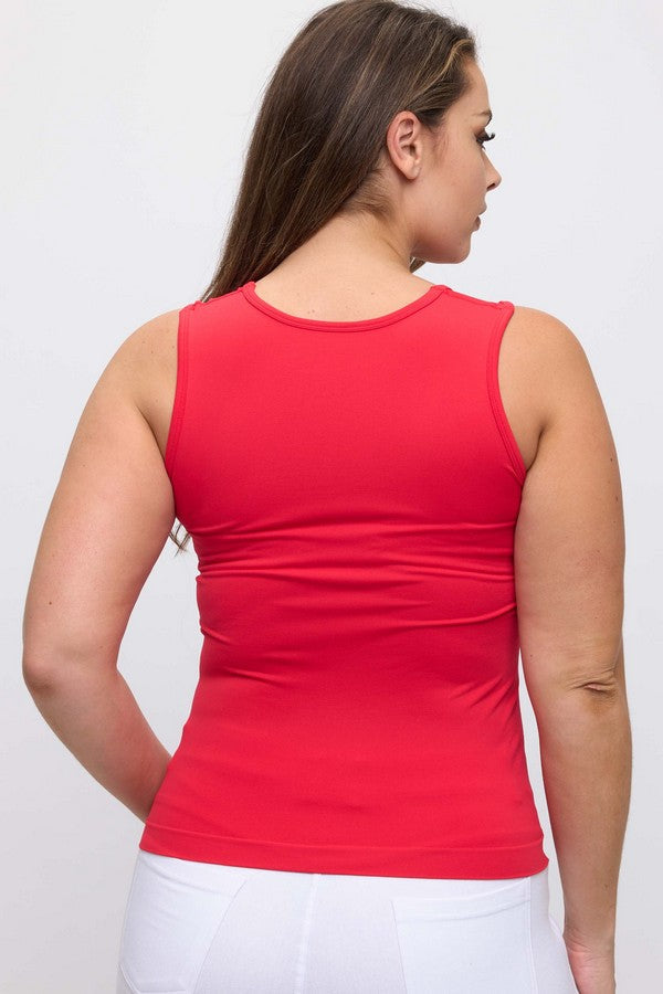 Women's U Neck Solid Seamless Tank - Yelete