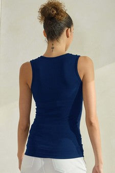 Women's U Neck Solid Seamless Tank - Yelete