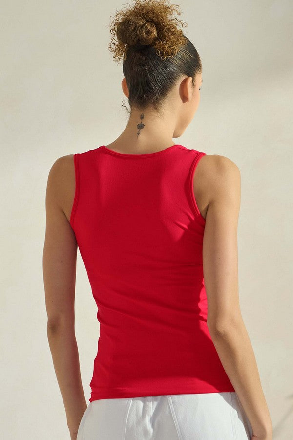 Women's U Neck Solid Seamless Tank - Yelete