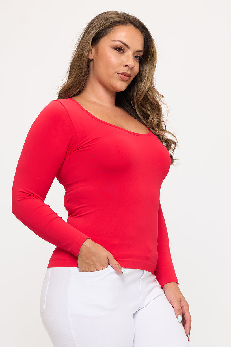 Women’s Sculpted Chic Seamless Long Sleeve Top