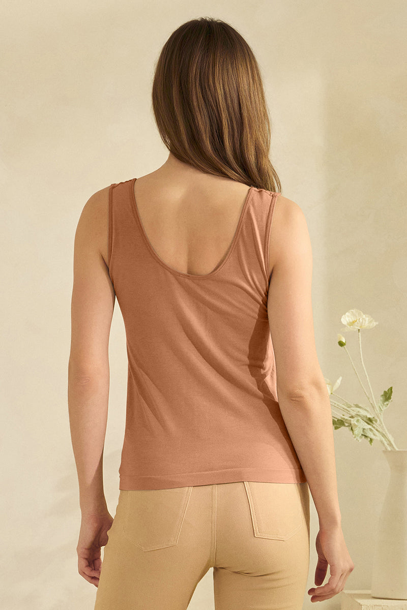 Women's Airsoft Seamless Reversible U-V Neckline Modal Tank Top