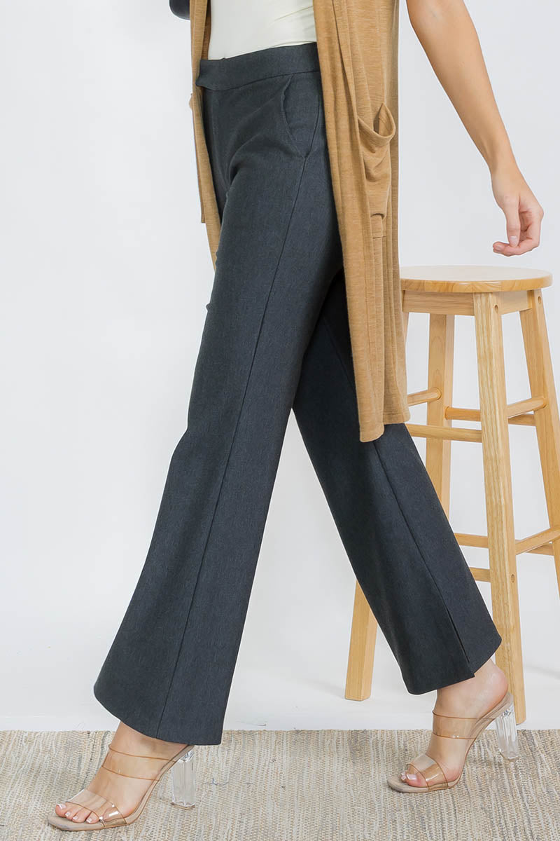 Women's Ponte Pants with Inner Side Opening - Yelete